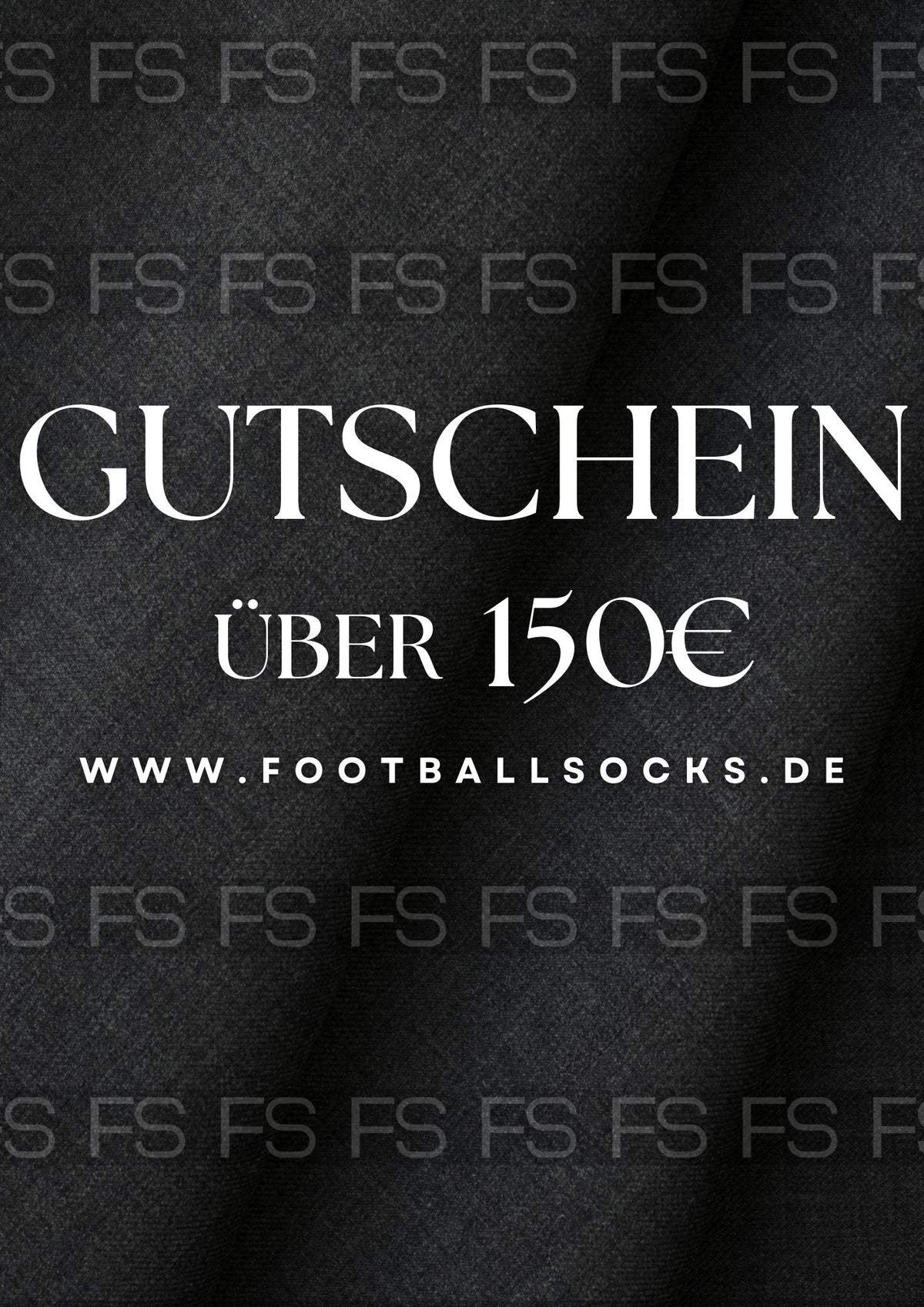 Bild vom Gutschein mit Schrift: Gutschein, über 150€ www.footballsocks.de