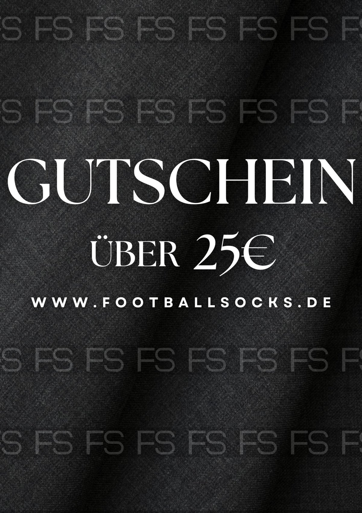 Bild vom Gutschein mit Schrift: Gutschein, über 25€ www.footballsocks.de